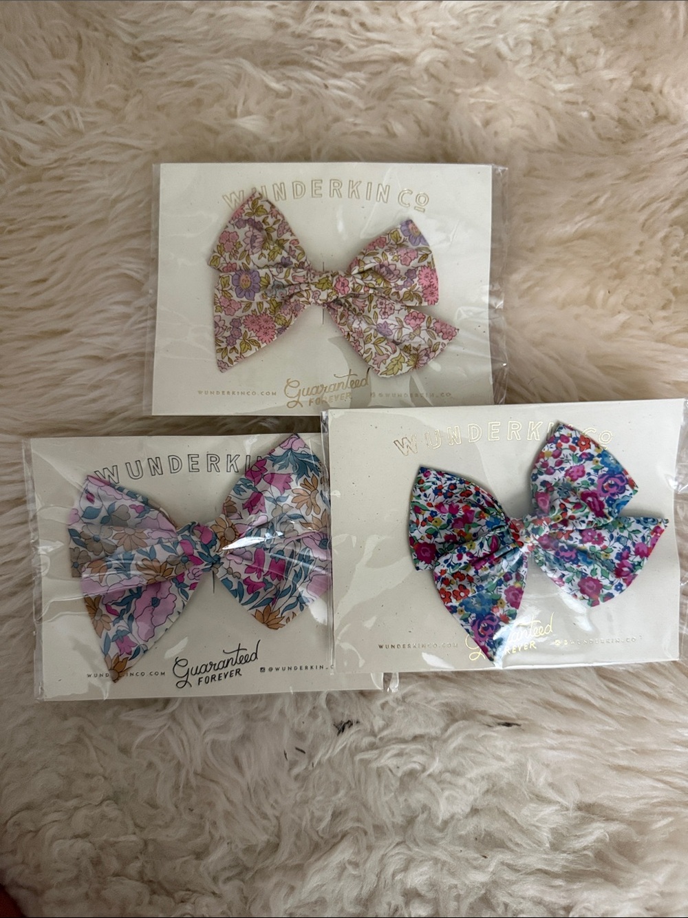 Wunderkin Floral Bow Hair Clip - Pink Multi